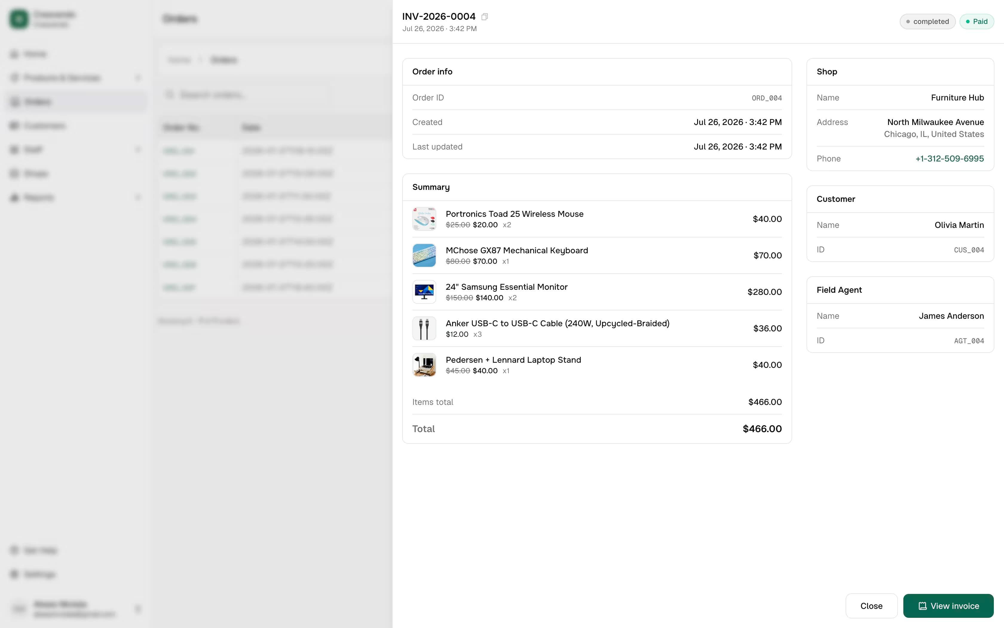 Chamelog Invoices